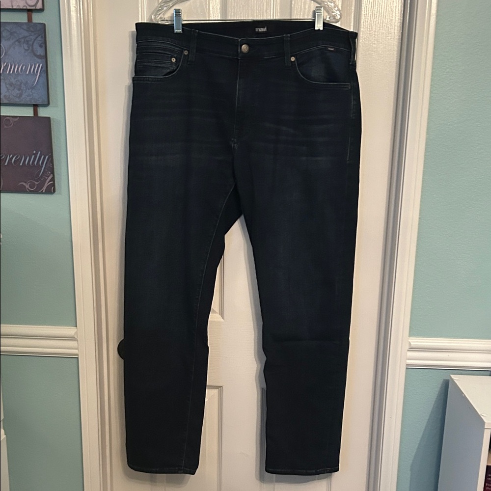 Mavi Men's Deep Indigo Straight Denim Jeans, size 38”x32”